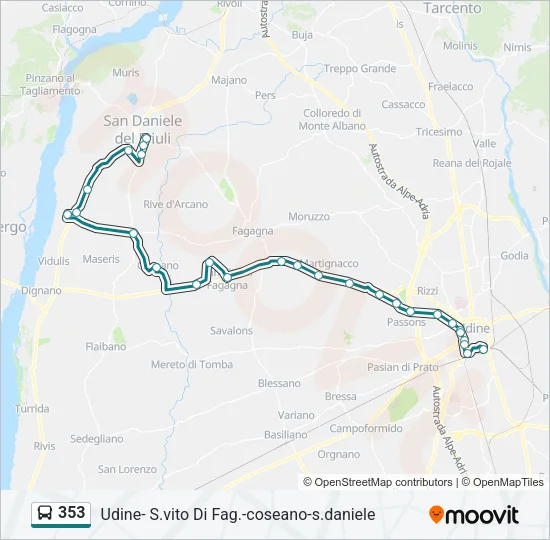 353 Bus Line Map