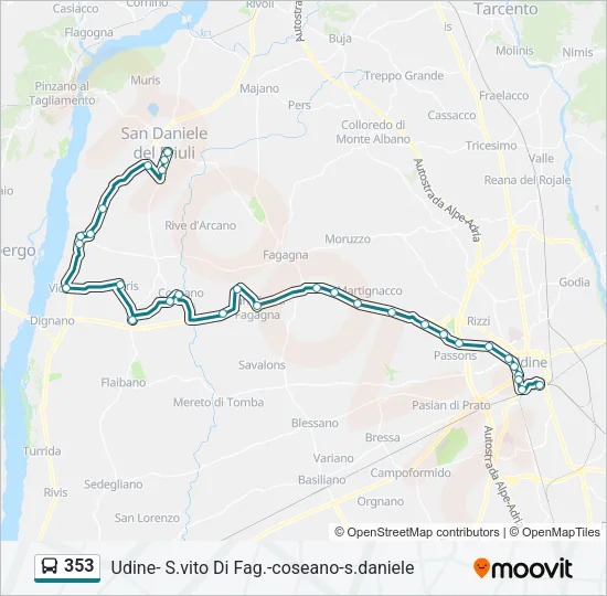 353 Bus Line Map
