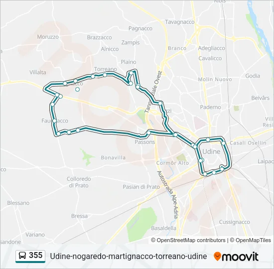 355 Bus Line Map