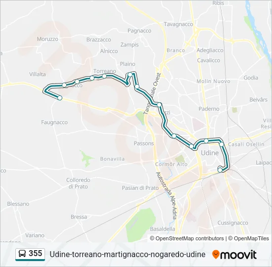 355 Bus Line Map