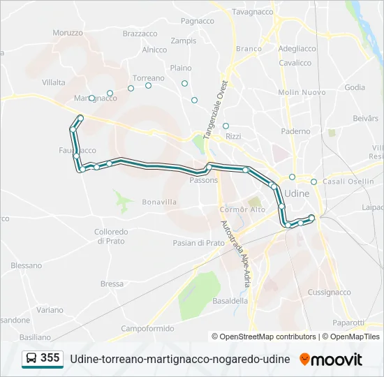 355 Bus Line Map