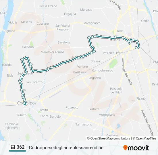 362 Bus Line Map