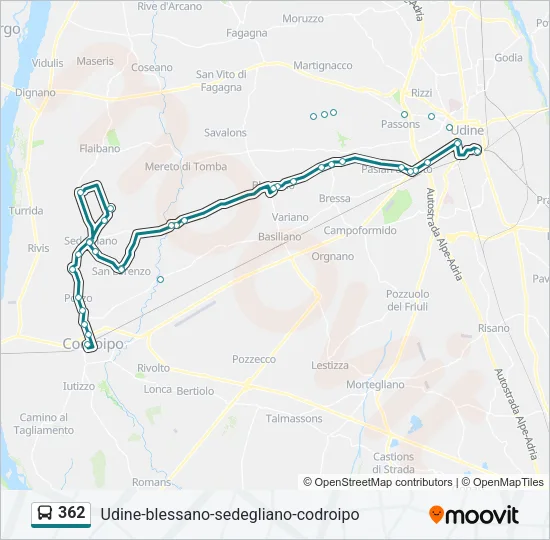 362 Bus Line Map