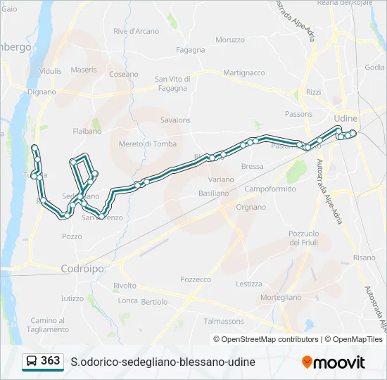 363 Bus Line Map