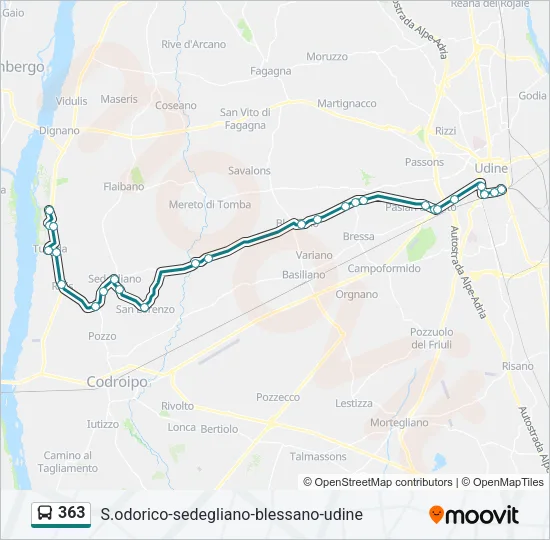 363 Bus Line Map