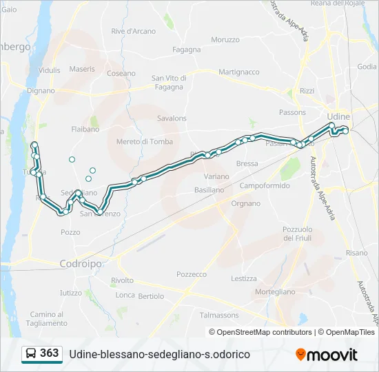 363 Bus Line Map