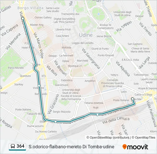 364 Bus Line Map