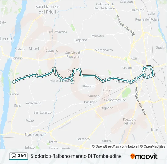 364 Bus Line Map
