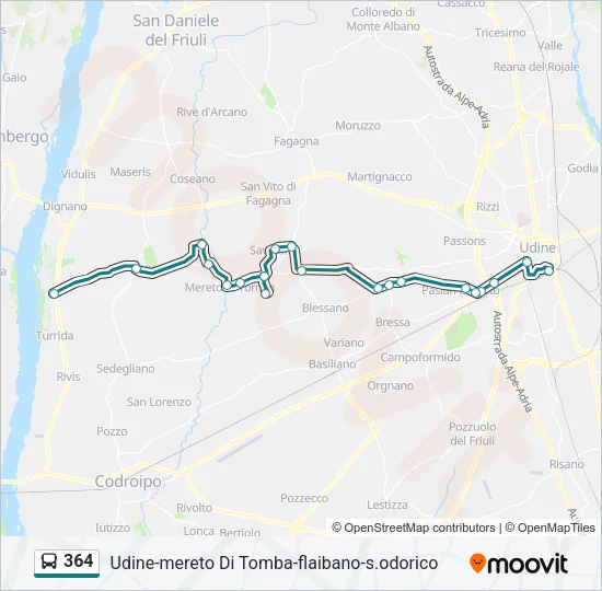 364 Bus Line Map