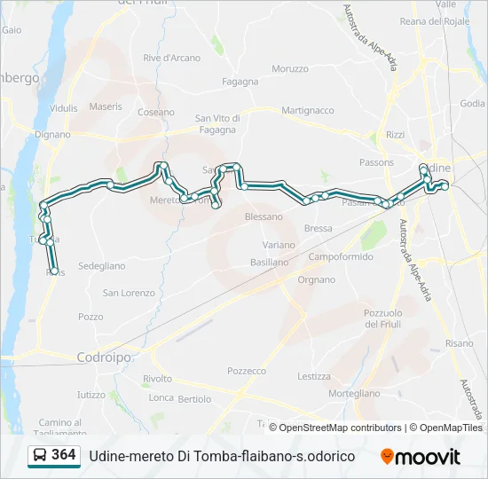 364 Bus Line Map