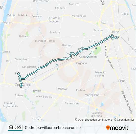 365 Bus Line Map