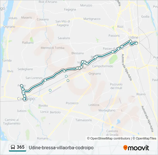 365 Bus Line Map