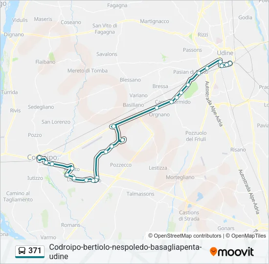 371 Bus Line Map