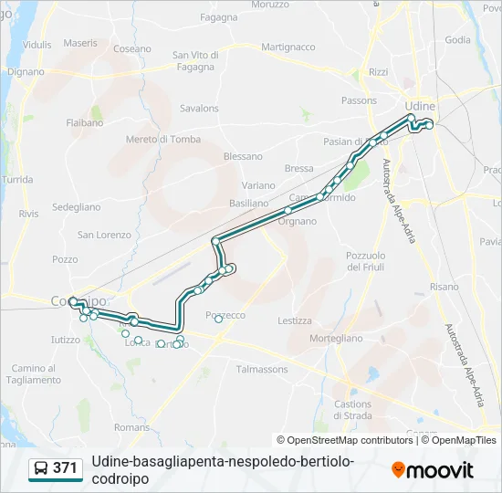 371 Bus Line Map
