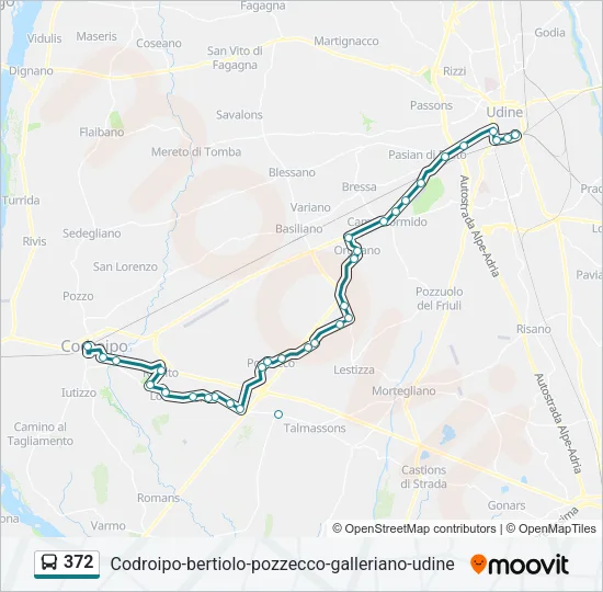 372 Bus Line Map