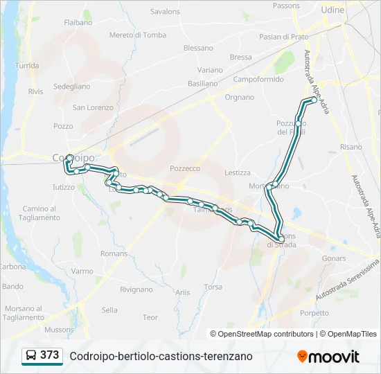 373 Bus Line Map