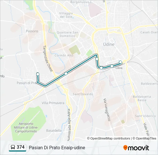 374 Bus Line Map