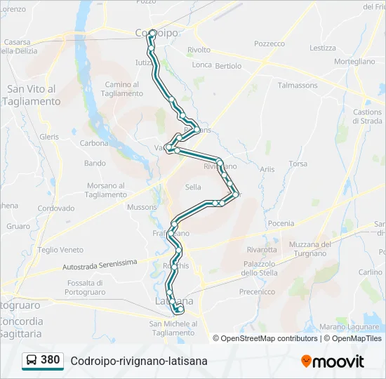 380 Bus Line Map