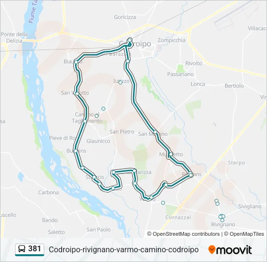 381 Bus Line Map