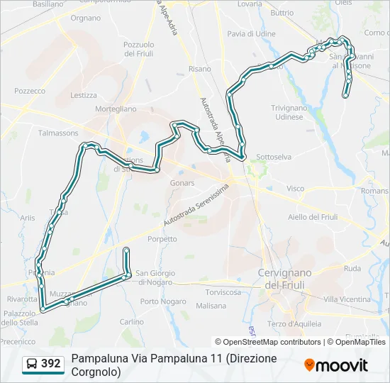 392 Bus Line Map