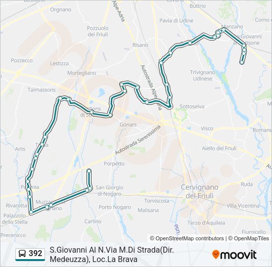 392 Route: Schedules, Stops & Maps - San Giovanni Al Natisone M.Di ...