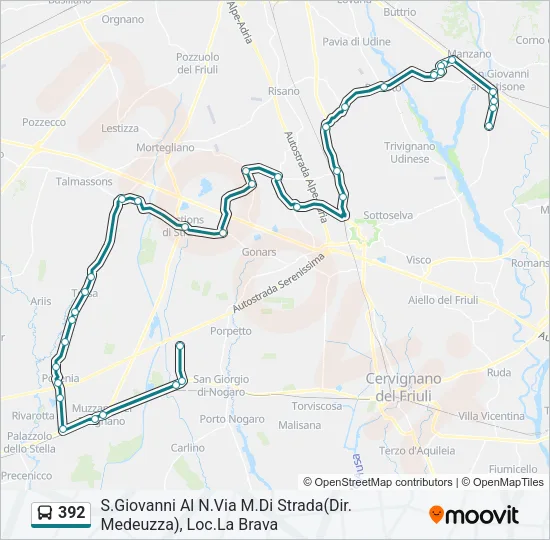 392 Bus Line Map