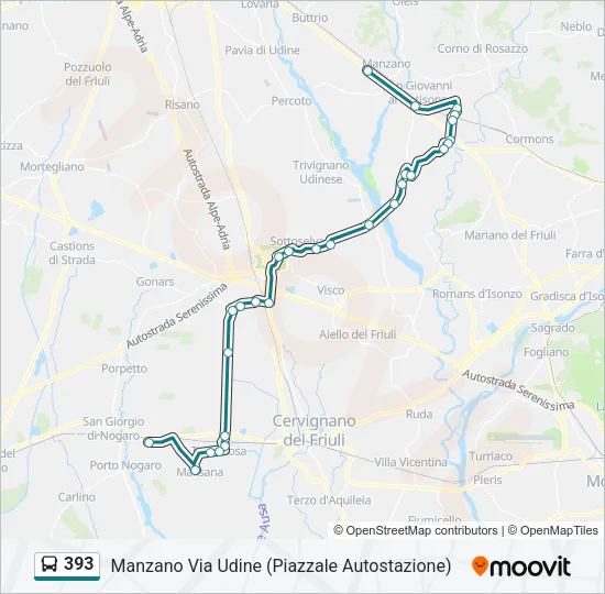 393 Bus Line Map