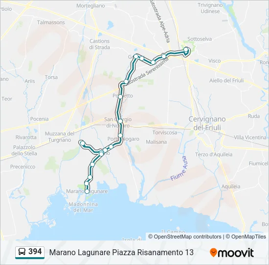 394 Bus Line Map
