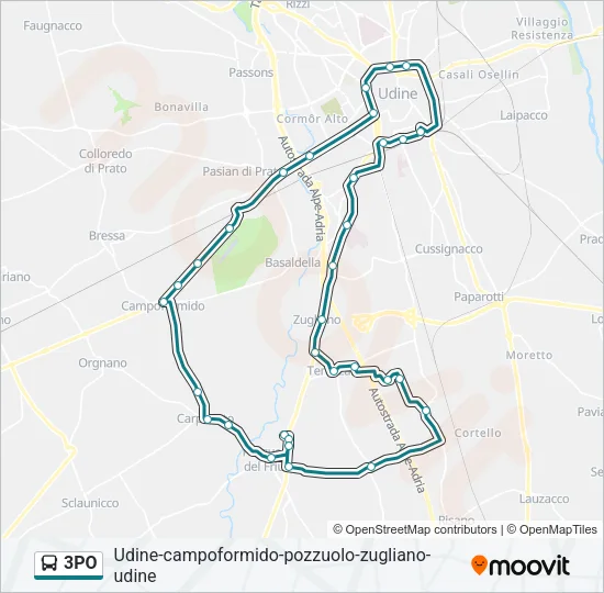 3PO Bus Line Map