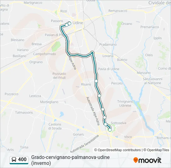 400 Bus Line Map