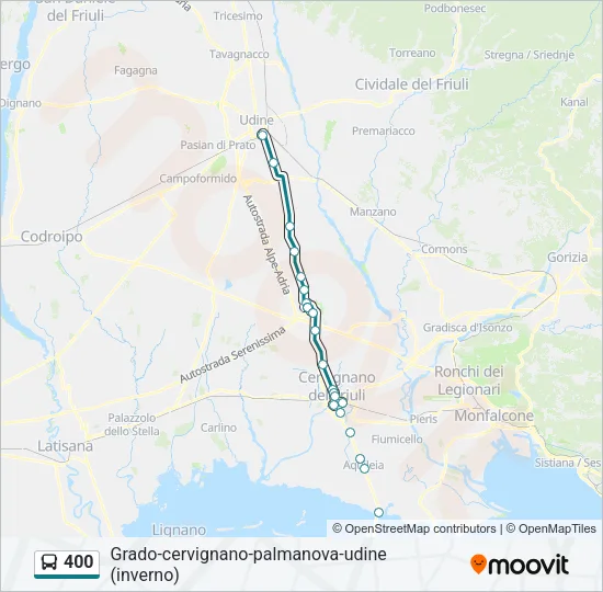 400 Bus Line Map