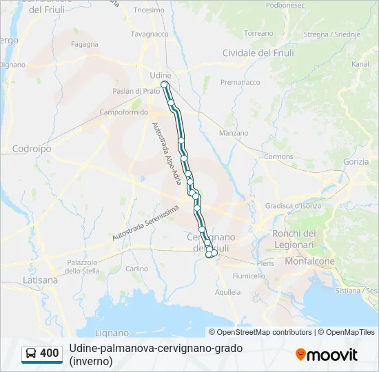 400 Bus Line Map
