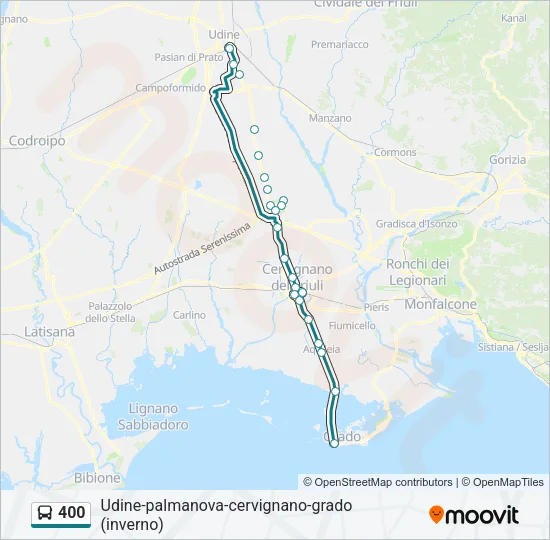 400 Bus Line Map