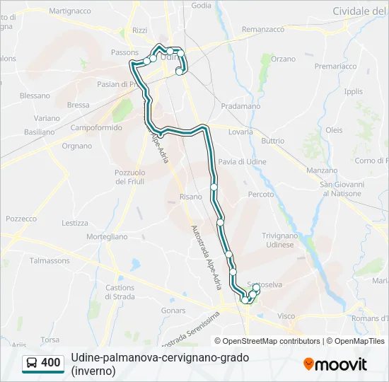 400 Bus Line Map