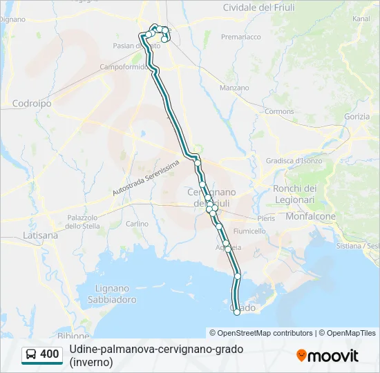 400 Bus Line Map