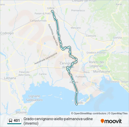 401 Bus Line Map