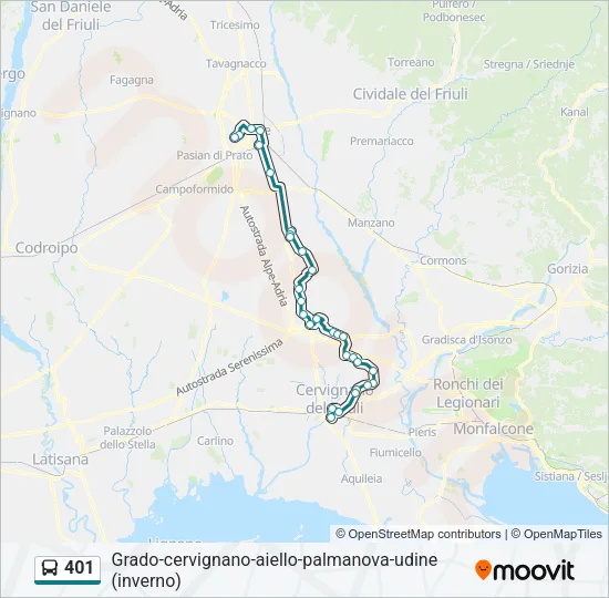 401 Bus Line Map