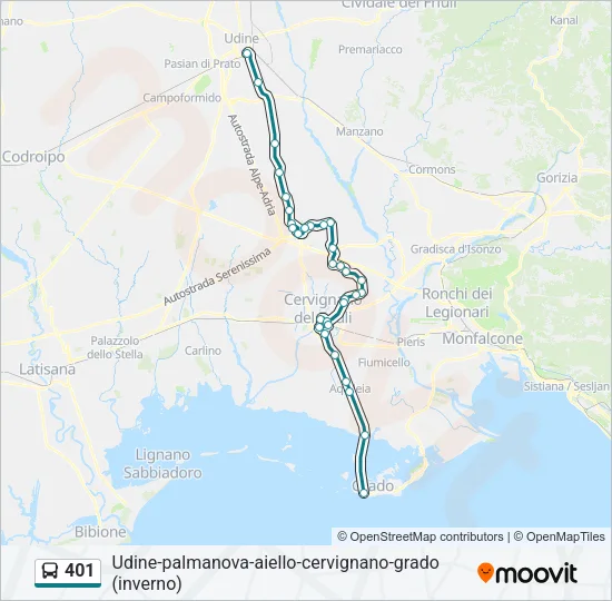 401 Bus Line Map