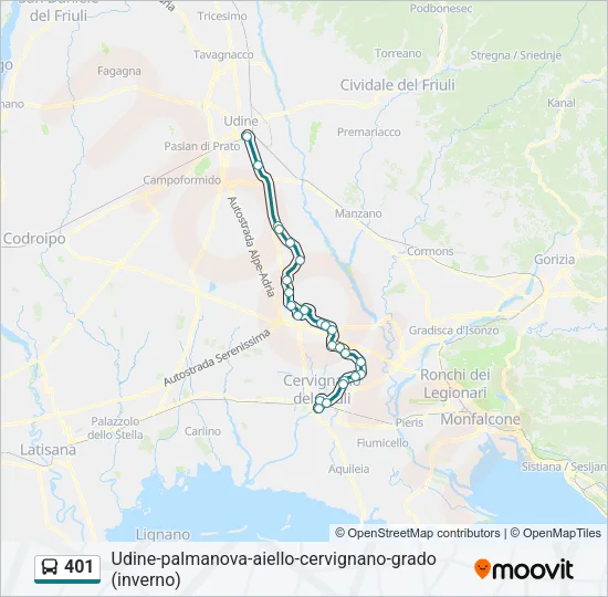 401 Bus Line Map