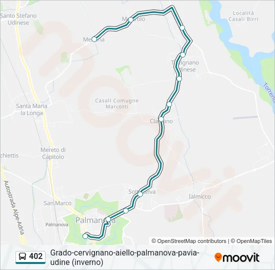 402 Bus Line Map