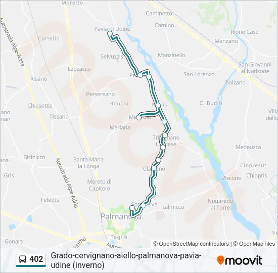 402 Bus Line Map