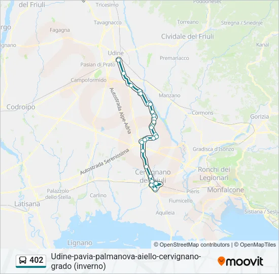 402 Bus Line Map