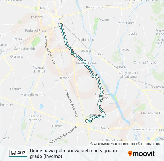 402 Bus Line Map