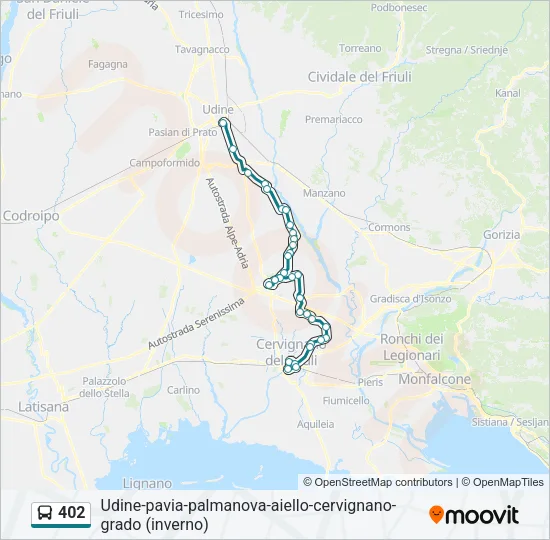 402 Bus Line Map