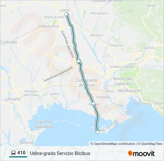 410 Bus Line Map