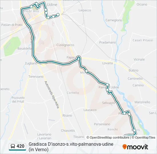 420 Bus Line Map