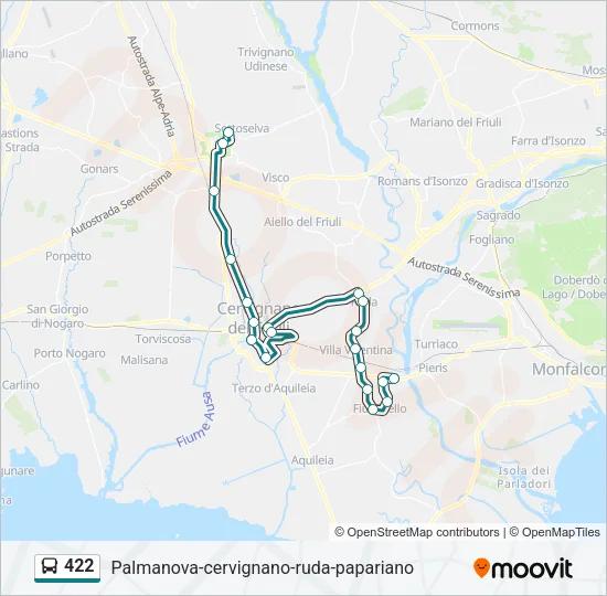 422 Bus Line Map
