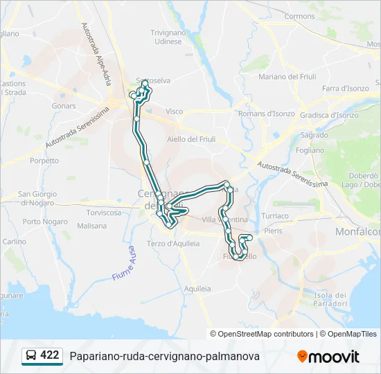 422 Bus Line Map