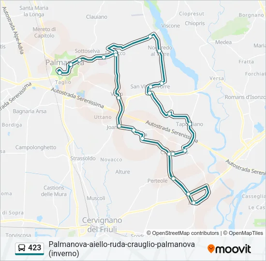 423 Bus Line Map