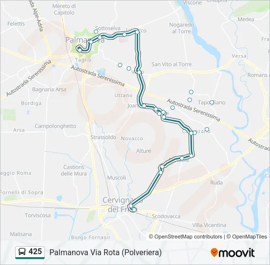 425 Bus Line Map